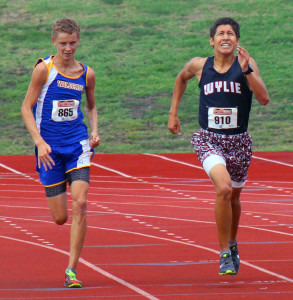 Greg Ford/The Wylie News Nicholaus Noguez, right, was part of the Wylie boys' cross country that finished first at the Dustin Rodriguez Run.