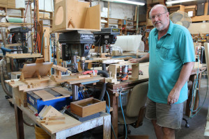 Woodworker Scott Goldenberg of Wylie modified the tools in his shop so that he can function as a 1-man assembly line.