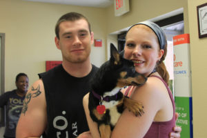 Caleb and Ashley Trumbull picked up a new pet named Ellen at the Empty the Shelter event in Wylie July 23. Shelter director Sheila Patton reported the event was a success. By noon, 12 of the 16 dogs had been adopted and eight kittens, and three adult cats found new homes.