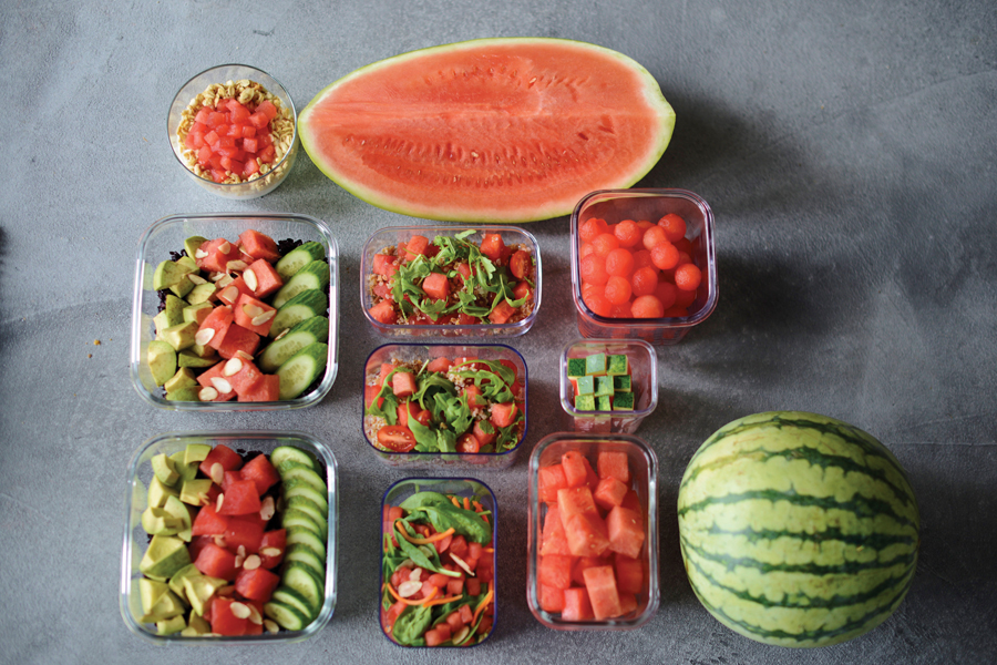 Perfectly portable watermelon dishes